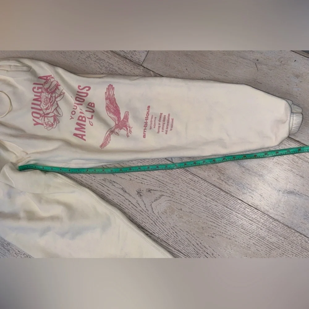 Y2K YoungLA Ambitious Club Cream premium cttn Sweatpants jogger XL pristine - Picture 14 of 15